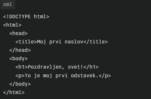 Osnovna datoteka HTML
